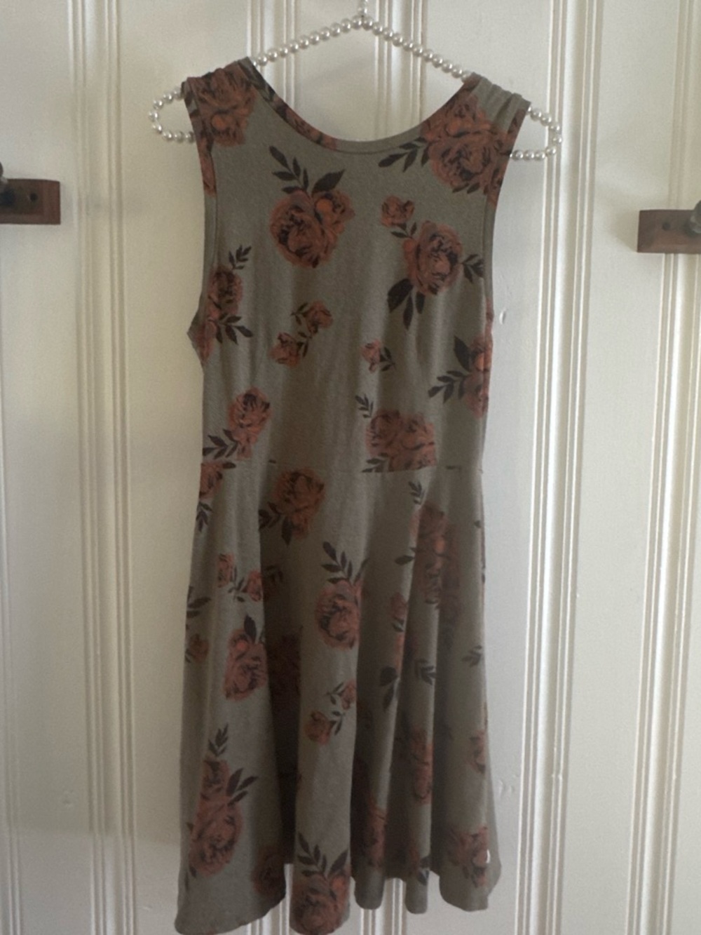 Vans Gray Midi Dress with Rose Print